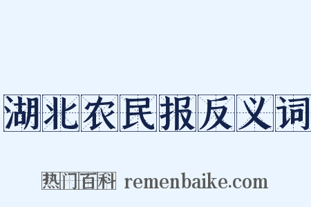 湖北农民报反义词是什么意思的图片